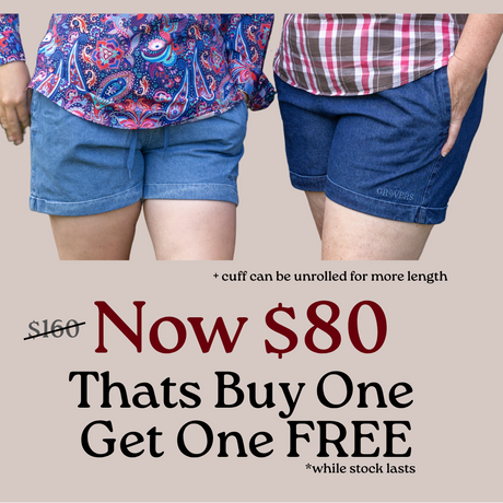Promotional advertisement for Ruggers Bundle with shorts and shirts, showing a discount offer.