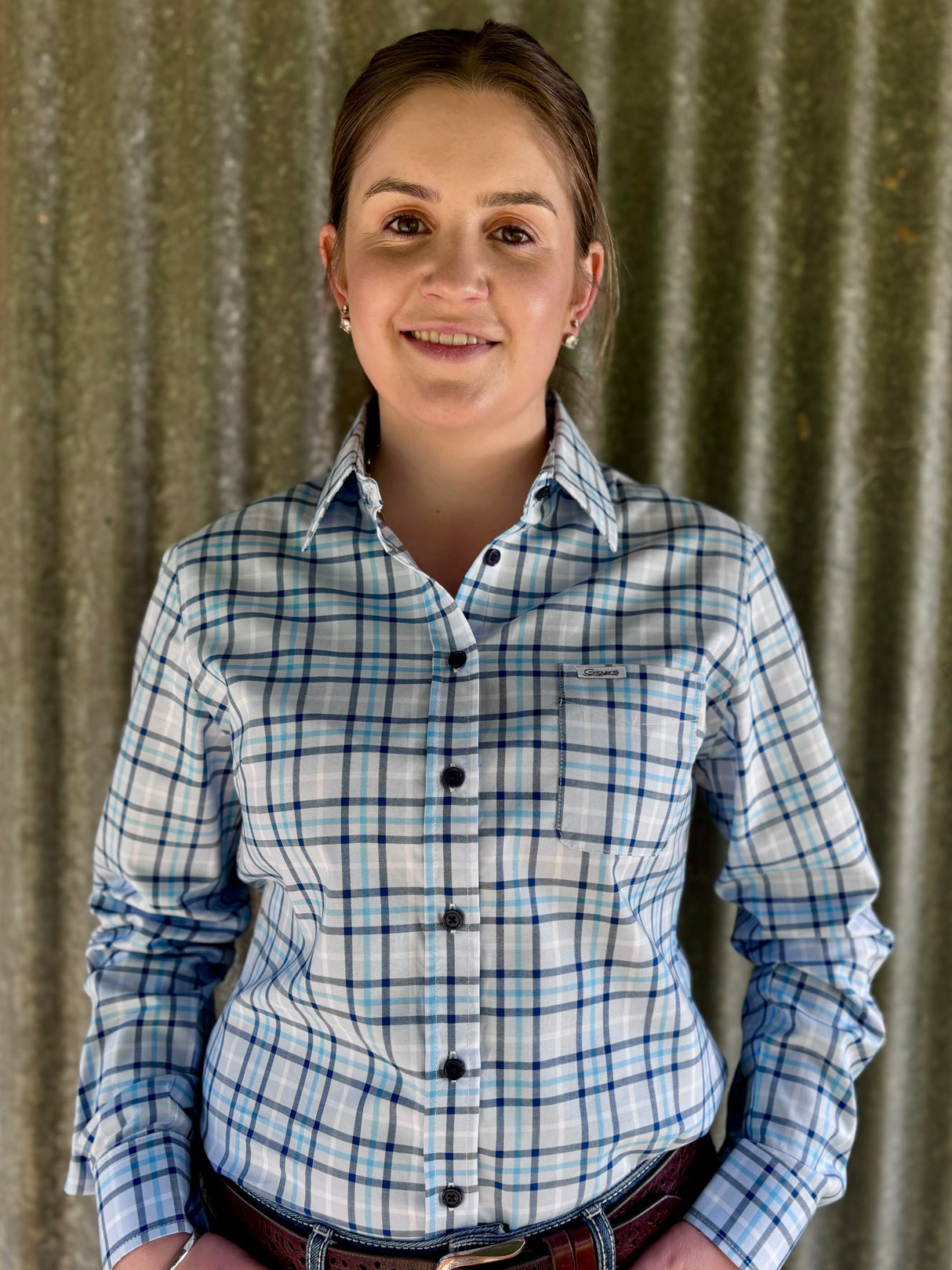 Alison - Collared Long Sleeve Cotton Shirt