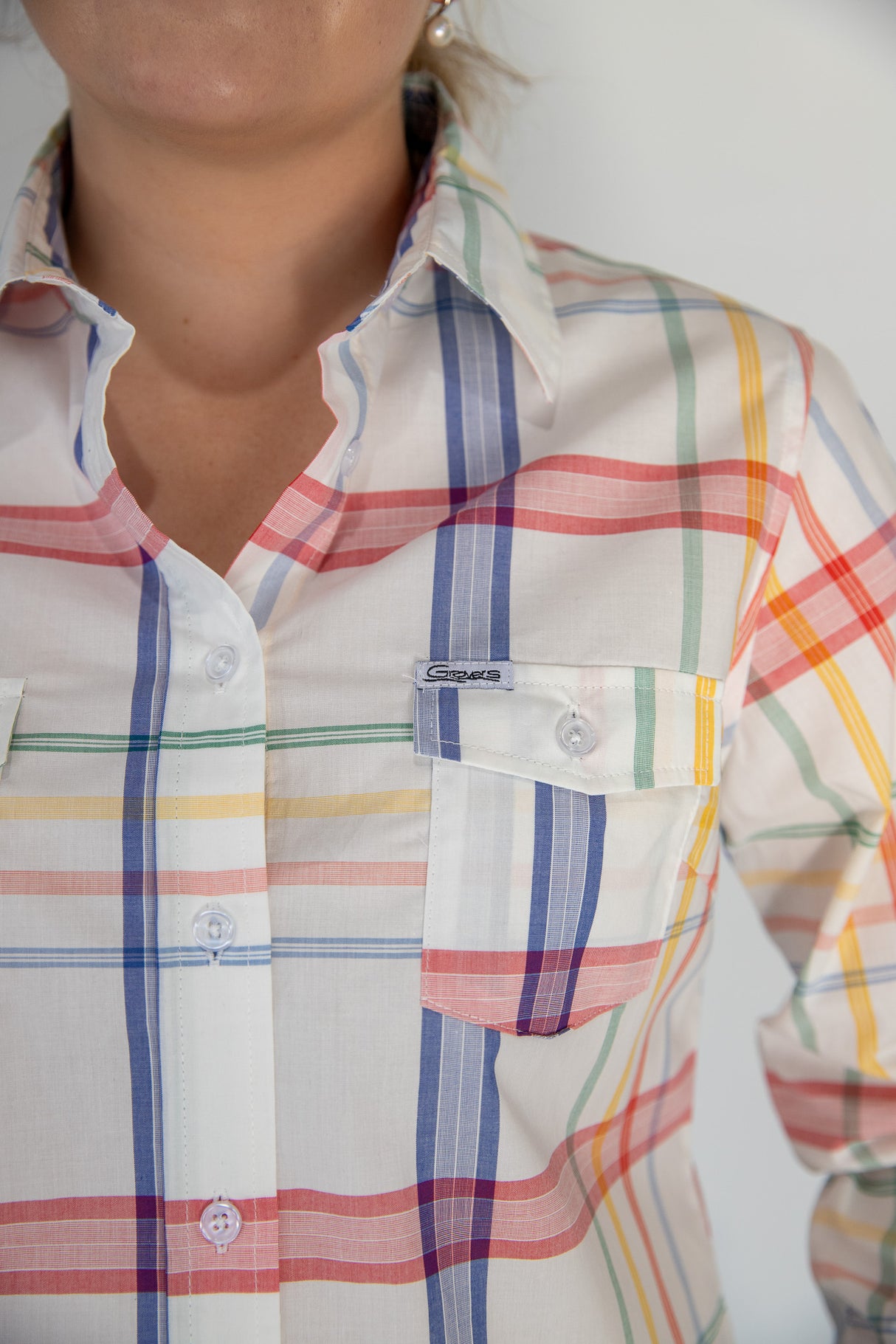 Fiona - Collared Long Sleeve Cotton Shirt