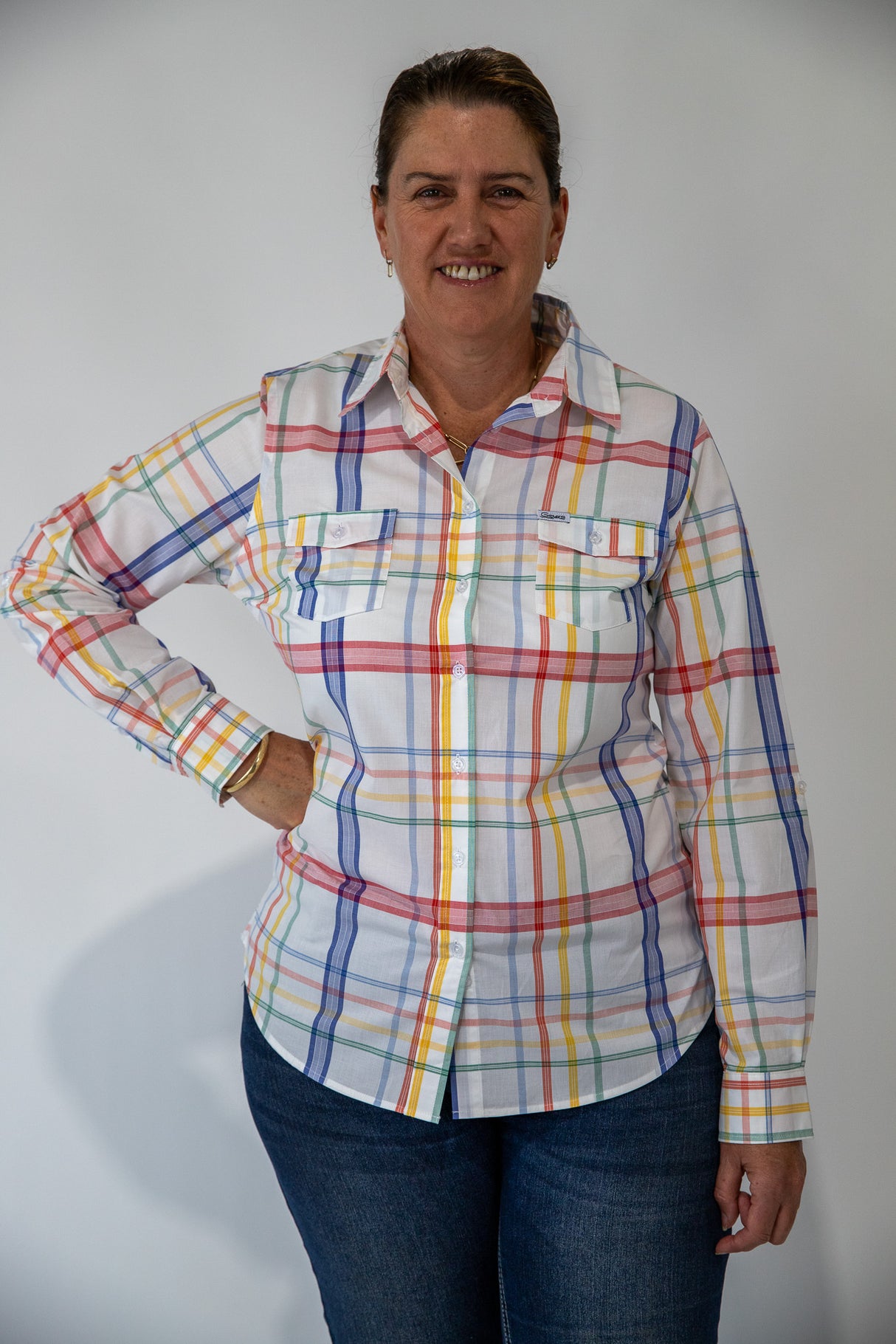 Fiona - Collared Long Sleeve Cotton Shirt