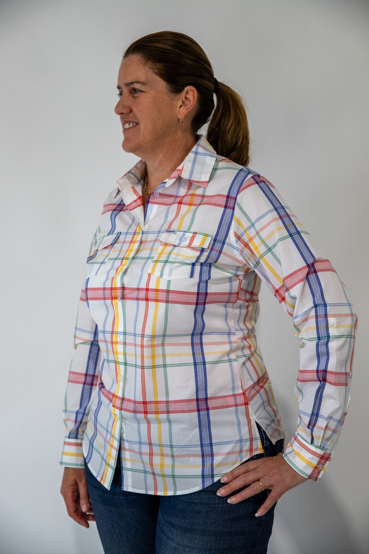 Fiona - Collared Long Sleeve Cotton Shirt