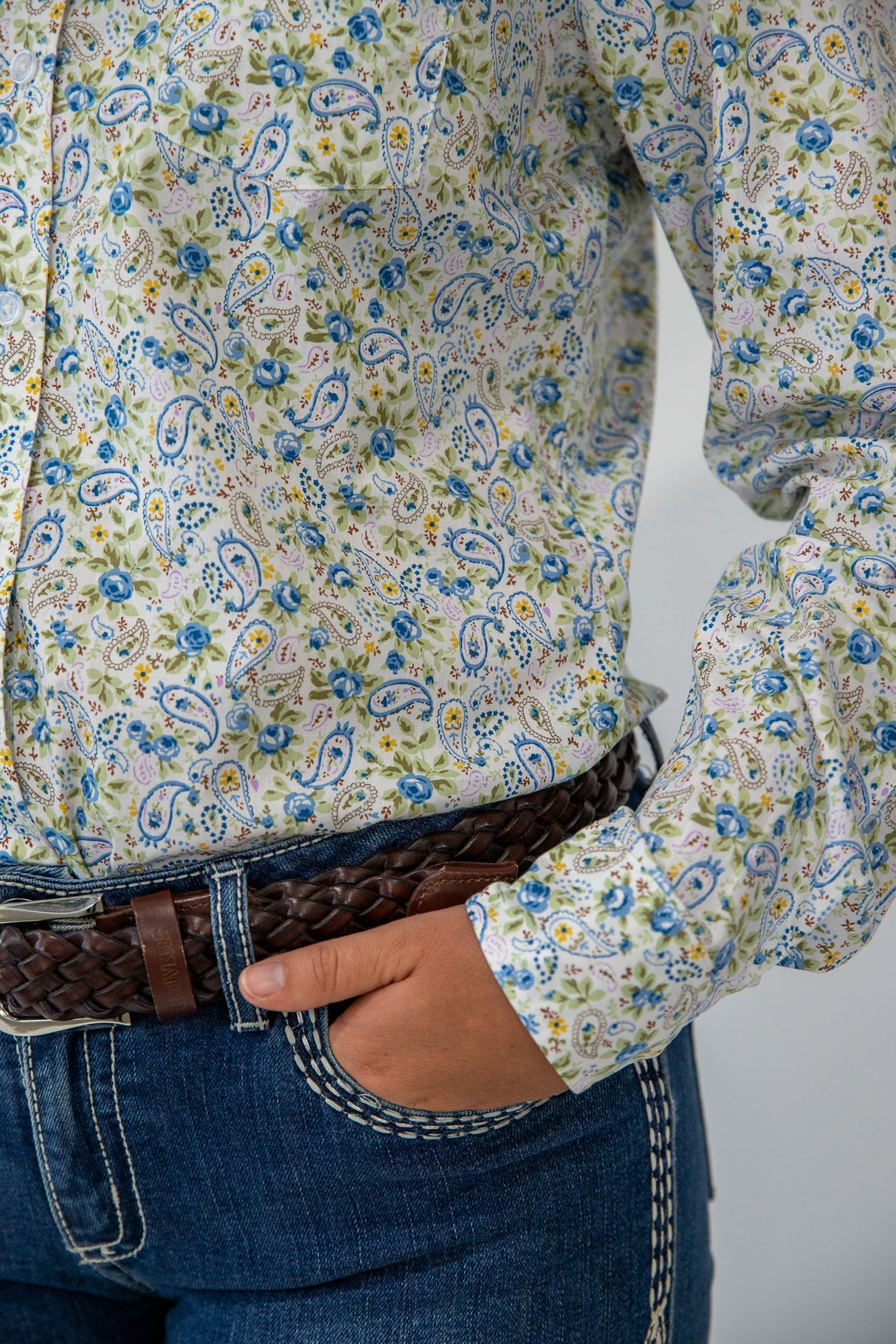 Debbie - Collared Long Sleeve Cotton Shirt