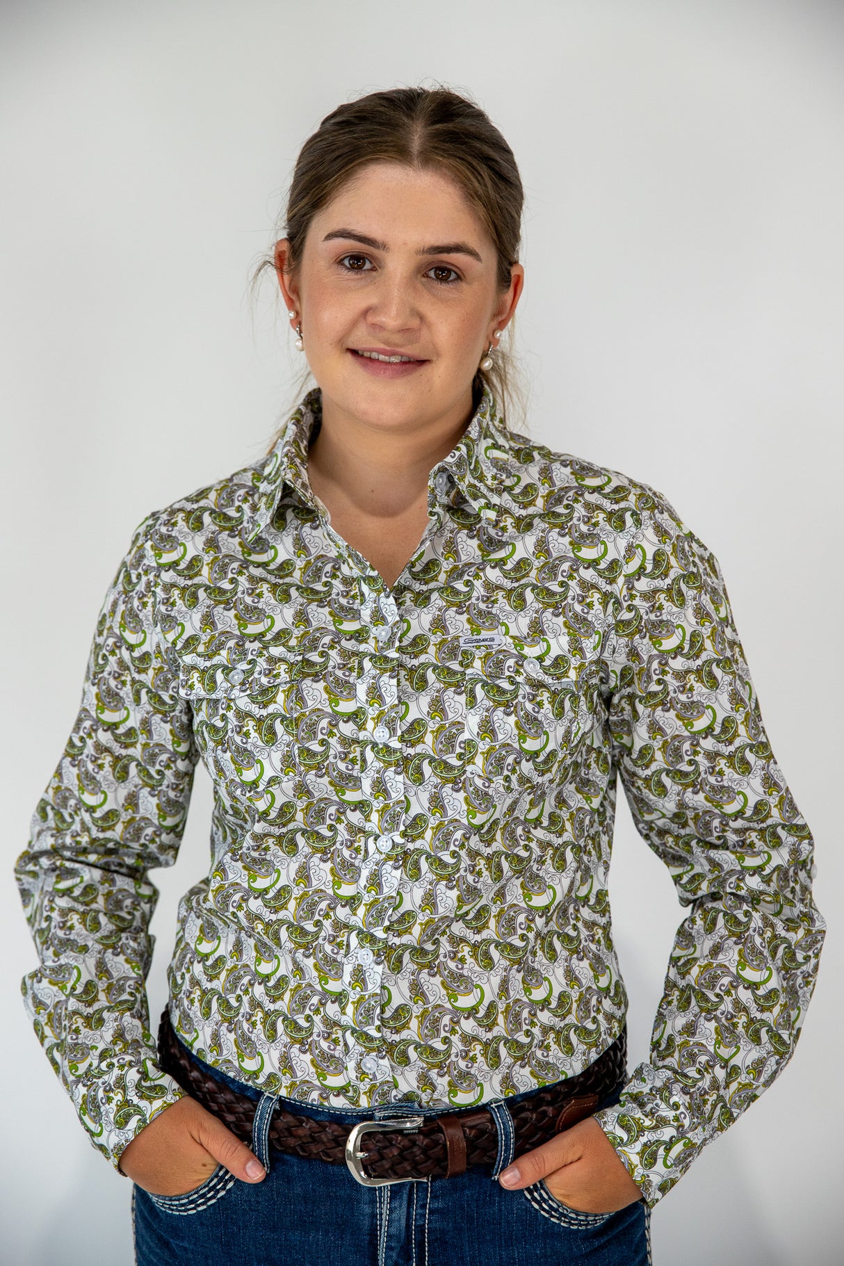 Erica - Collared Long Sleeve Cotton Shirt