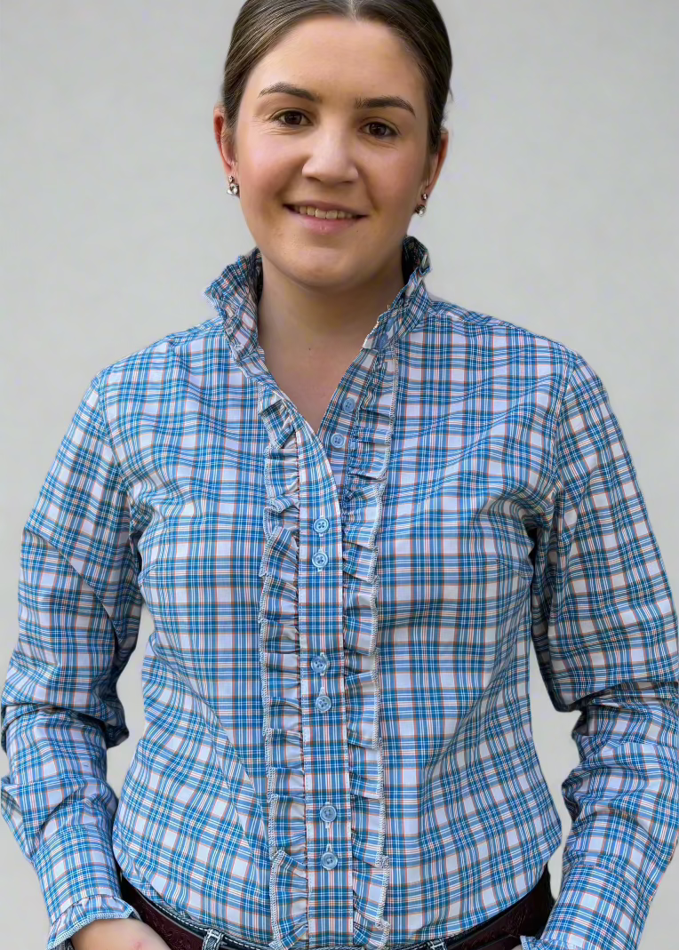 Penelope - Long Sleeve Collared Shirt WITH Ruffles