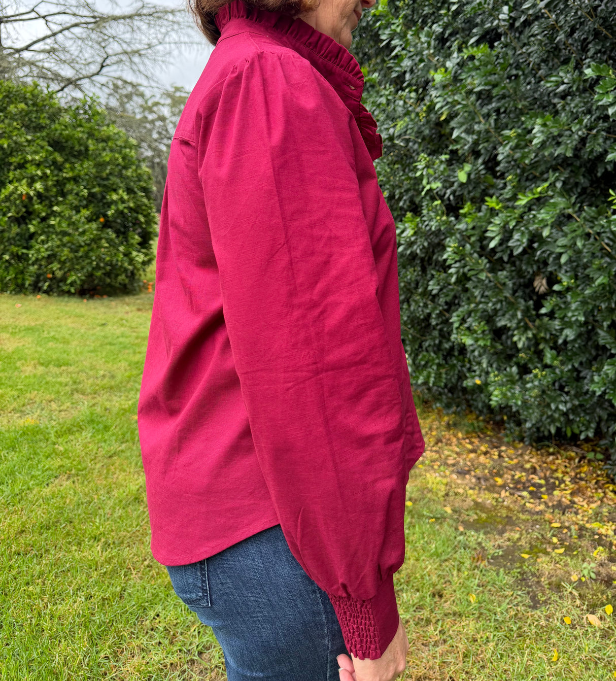 Elise - Deep Red Blouse