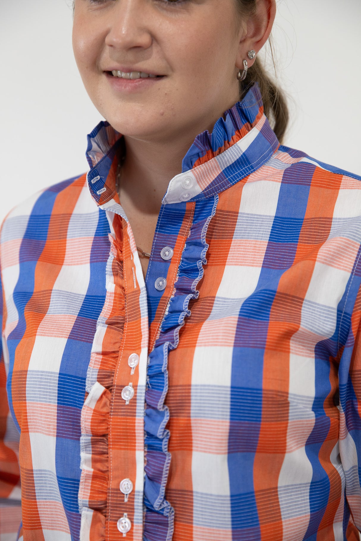 Chloe - Long Sleeve Collared Shirt WITH Ruffles