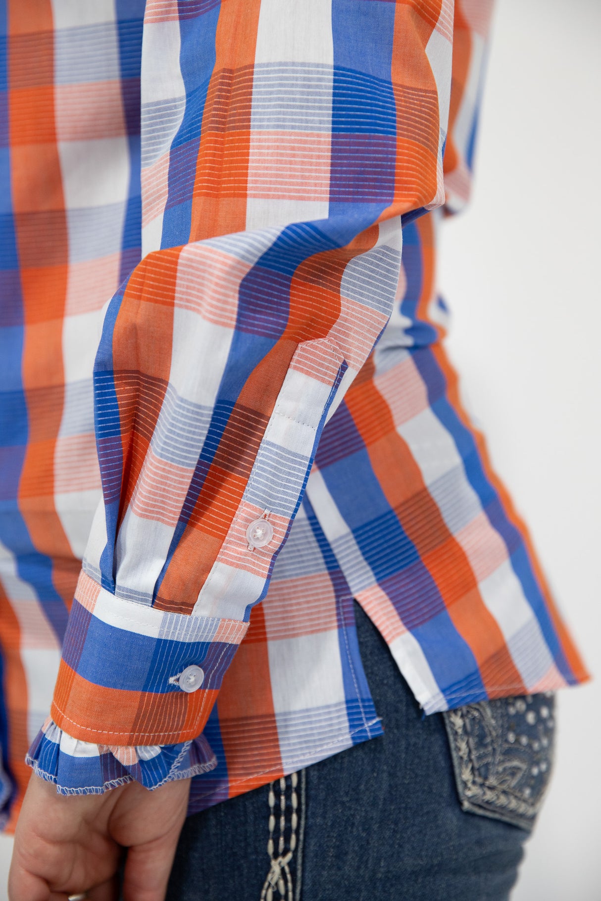 Chloe - Long Sleeve Collared Shirt WITH Ruffles