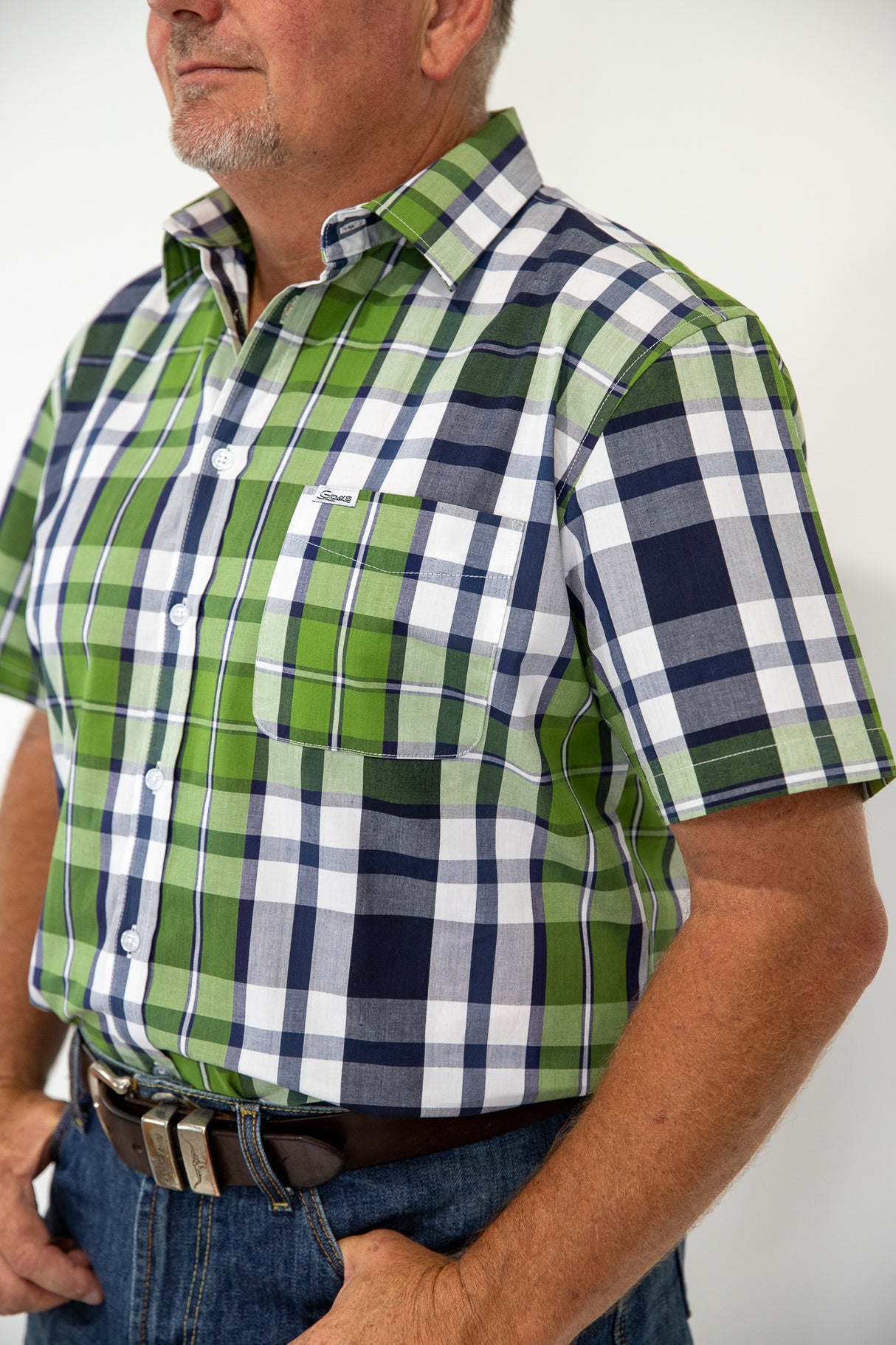 Hugh - Mens Short Sleeve Cotton Dress Shirt