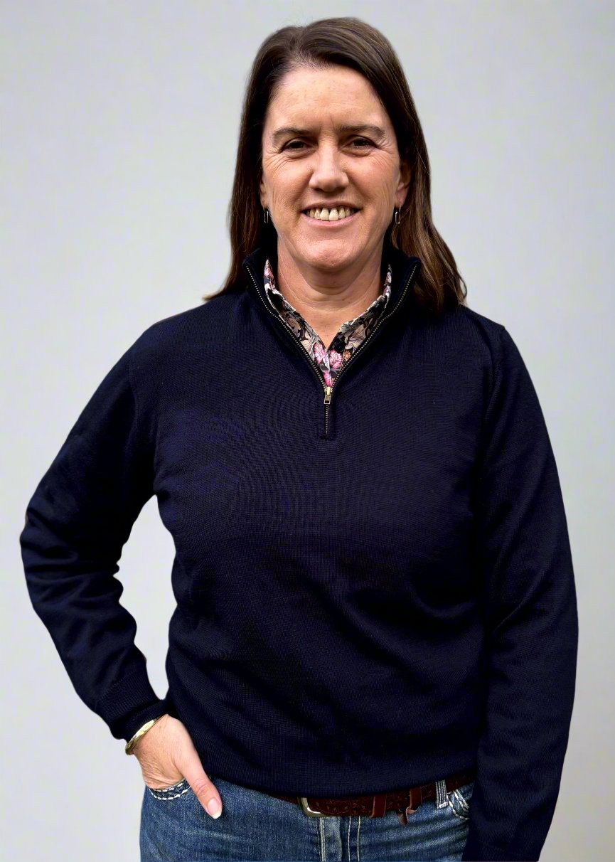 Ladies Navy 100% Merino Wool 1/2 Zip Jumper