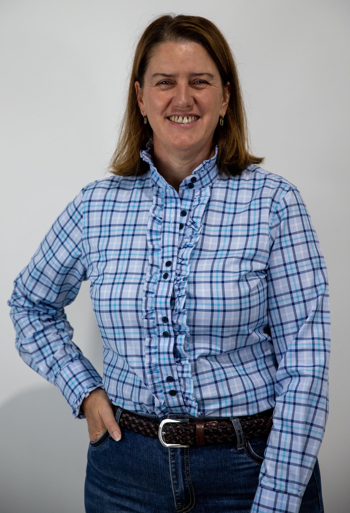 Alana - Long Sleeve Collared Shirt WITH Ruffles