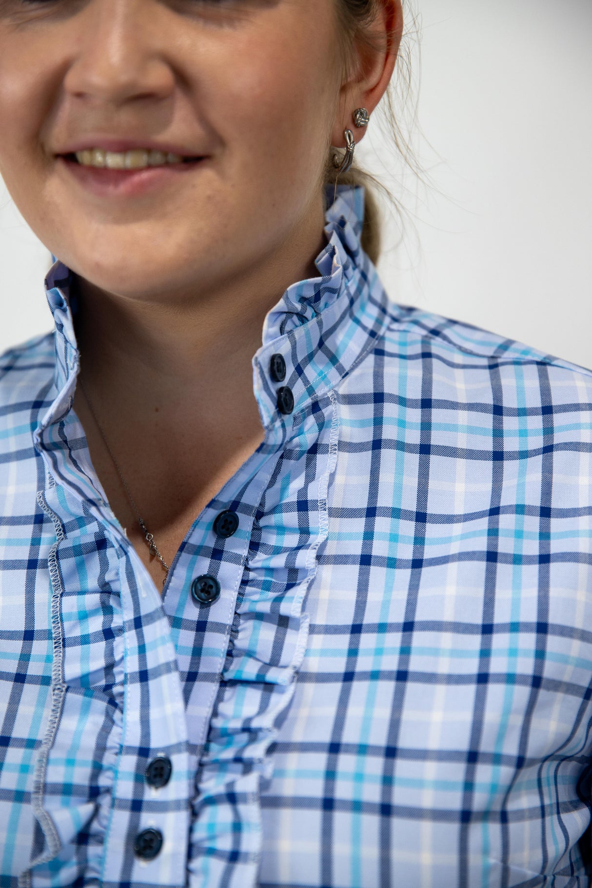 Alana - Long Sleeve Collared Shirt WITH Ruffles