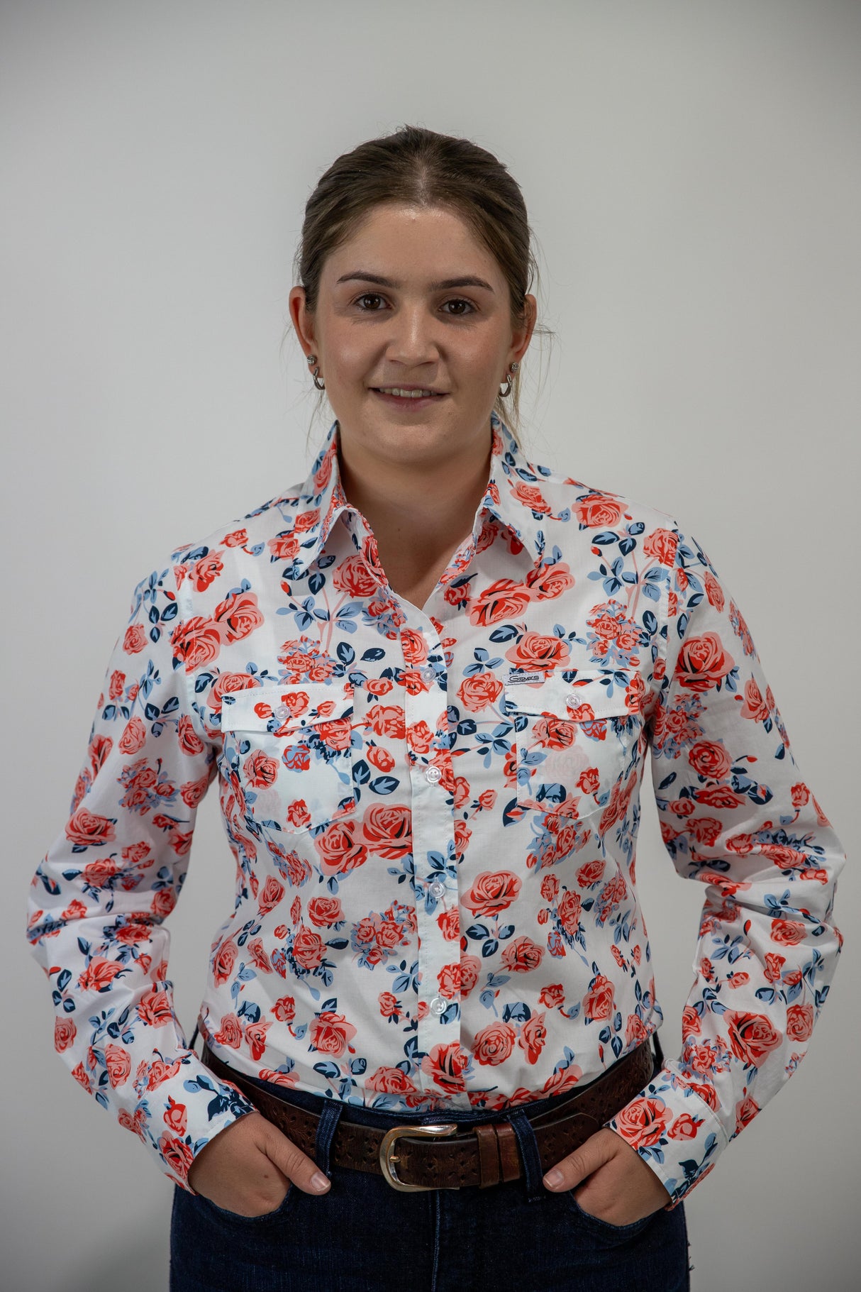 Maureen - Collared Long Sleeve Cotton Shirt