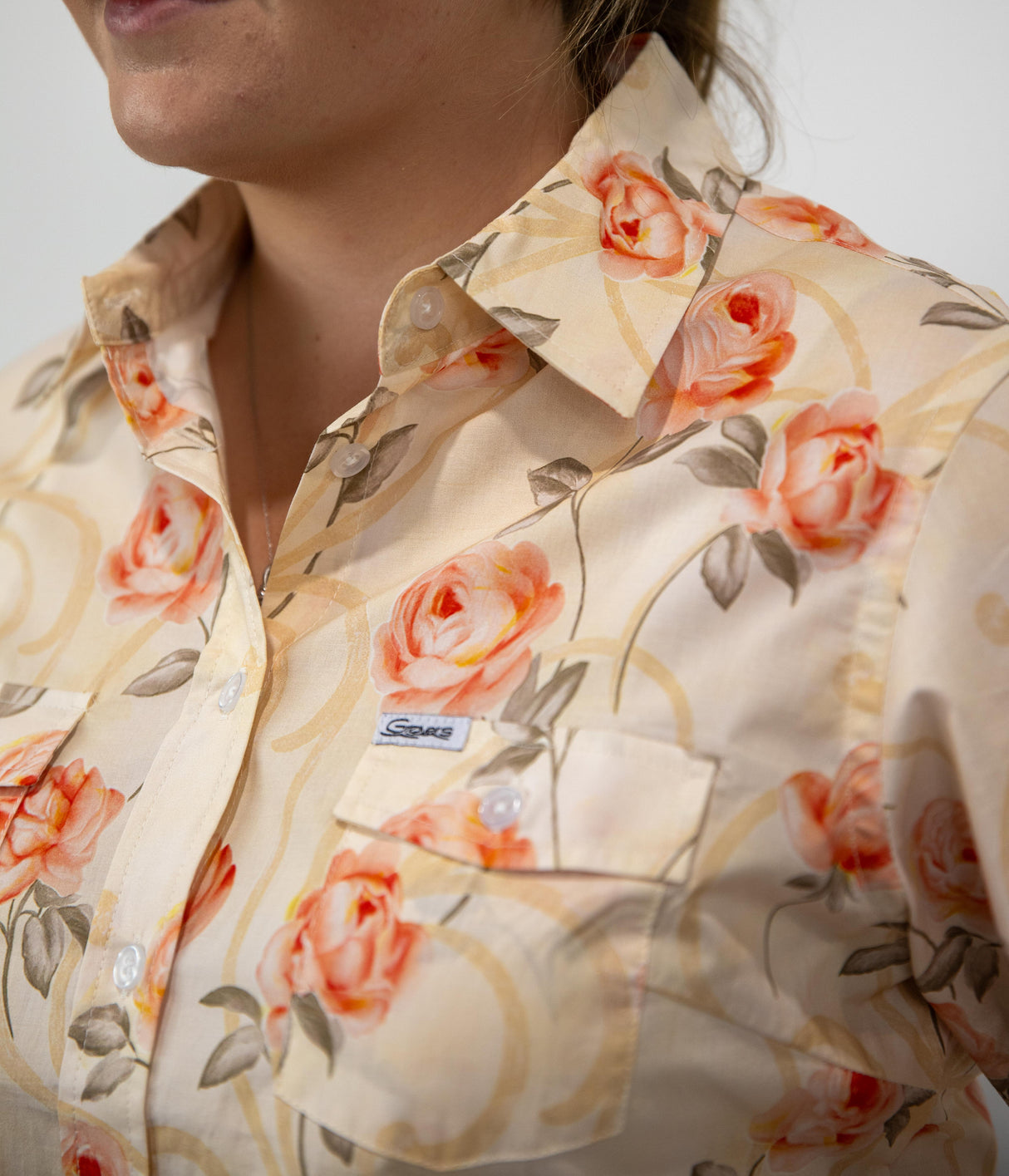 Annabella - Collared Long Sleeve Cotton Shirt