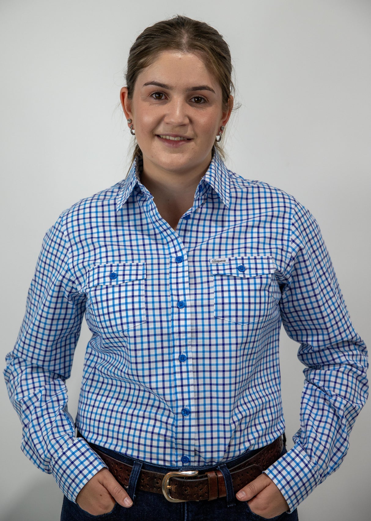 Kim - Collared Long Sleeve Cotton Shirt