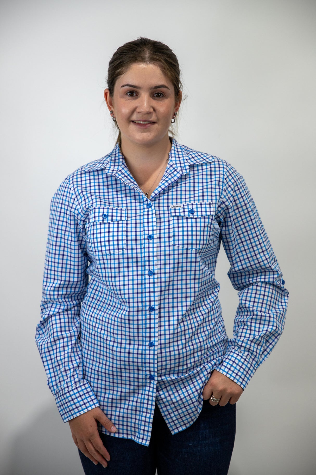 Kim - Collared Long Sleeve Cotton Shirt