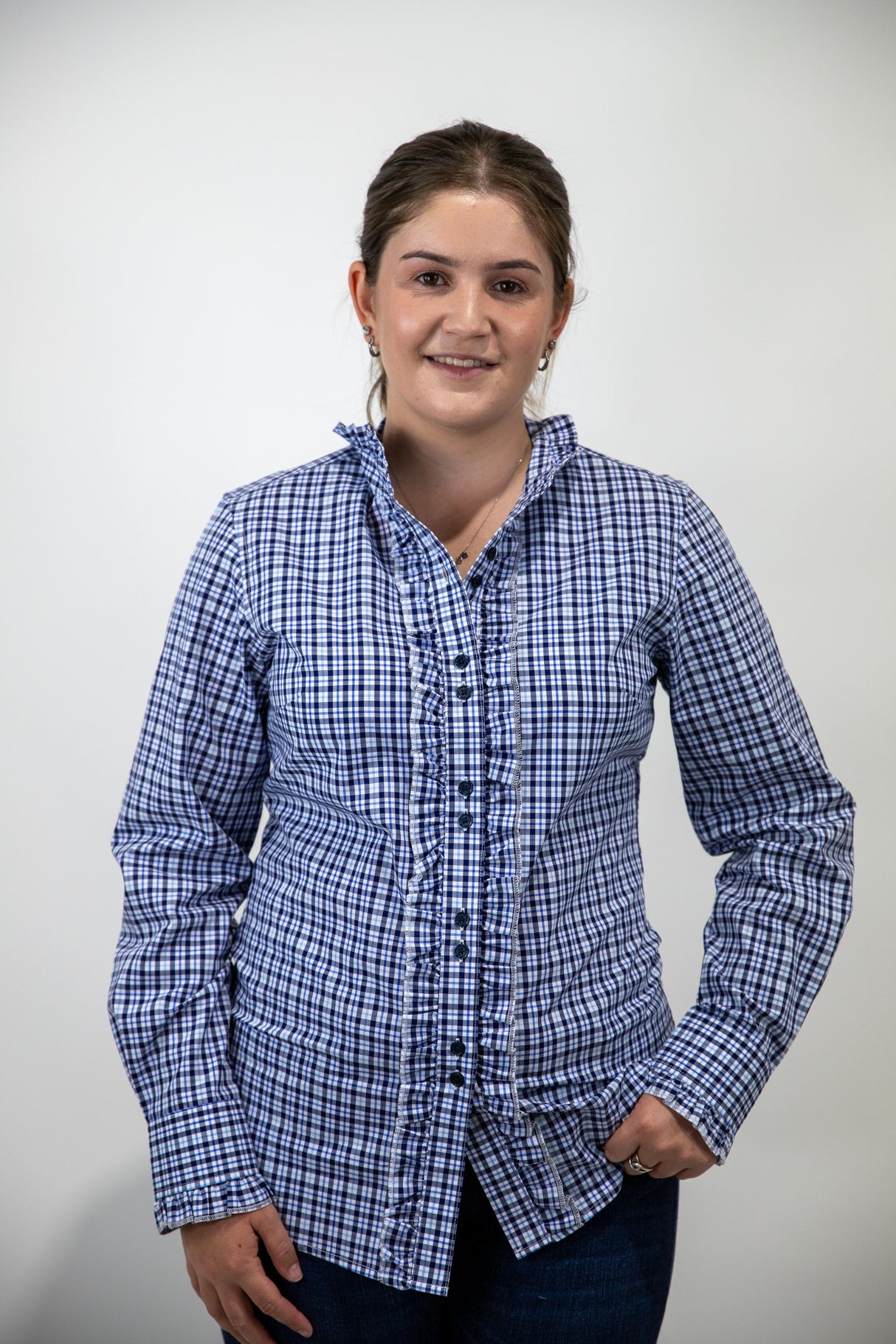 Felicity - Long Sleeve Collared Shirt WITH Ruffles