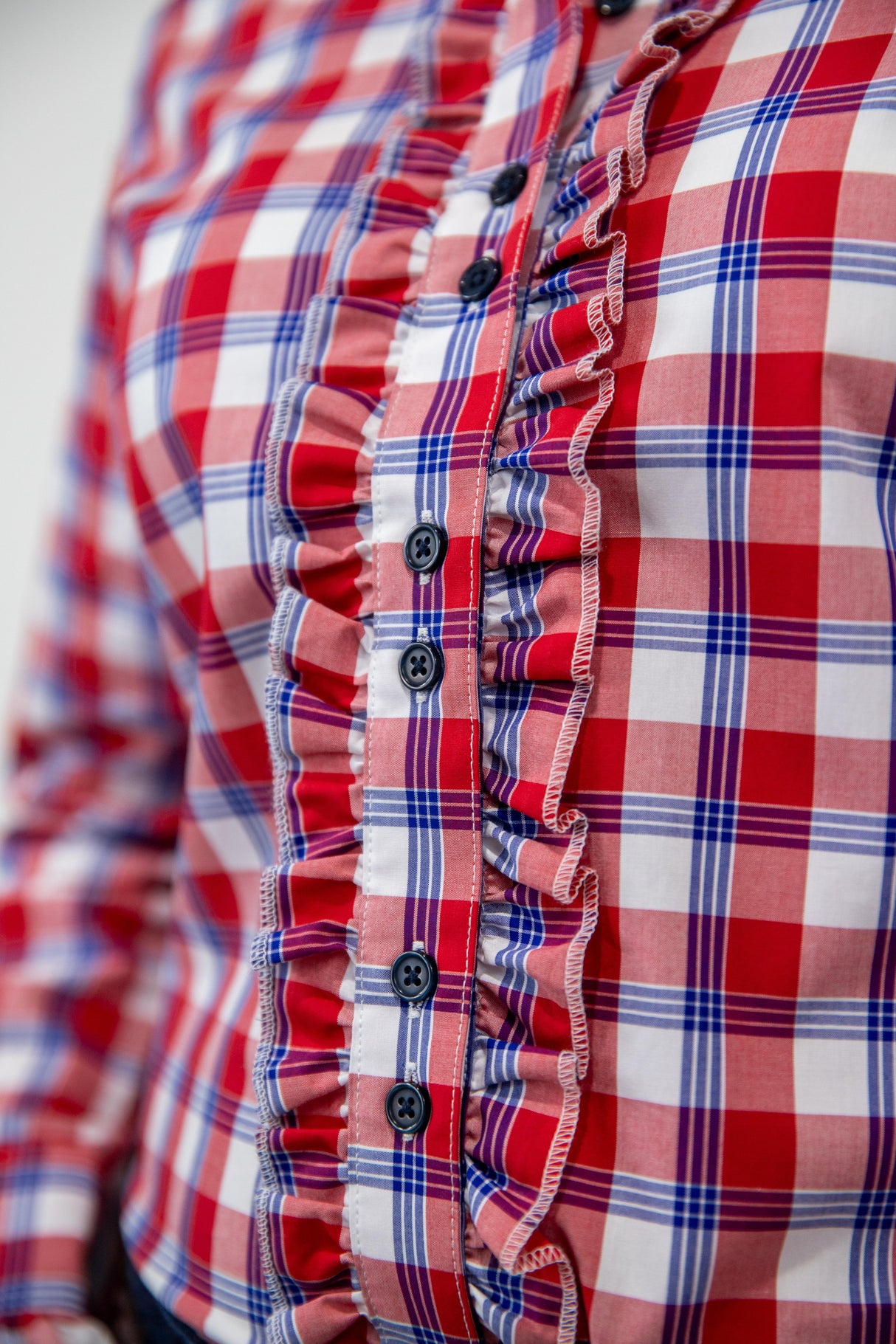 Rebecca - Long Sleeve Collared Shirt WITH Ruffles