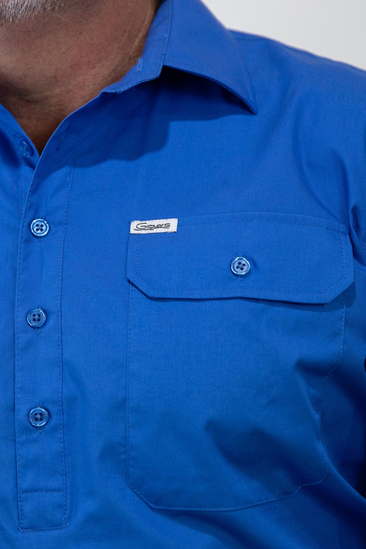 Brad- Mens 1/2 Button Long Sleeve Cotton Shirt