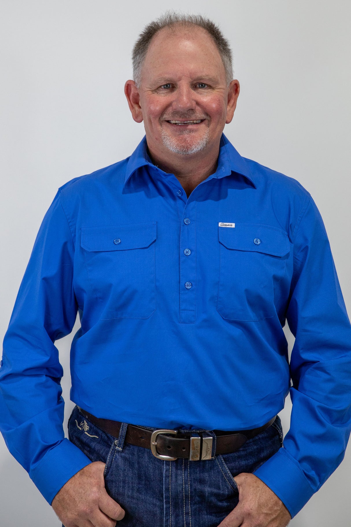 Brad- Mens 1/2 Button Long Sleeve Cotton Shirt