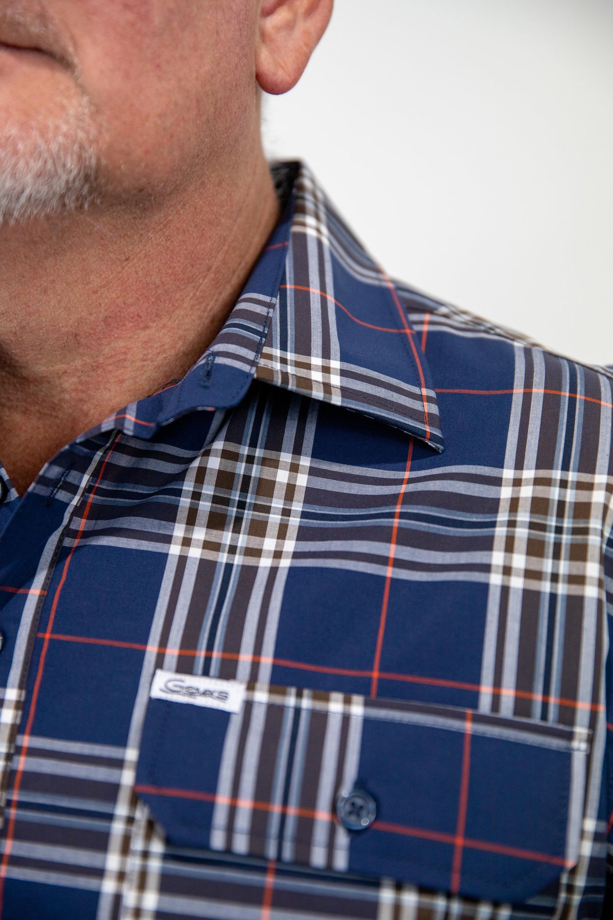 Jake- Mens 1/2 Button Long Sleeve Cotton Shirt