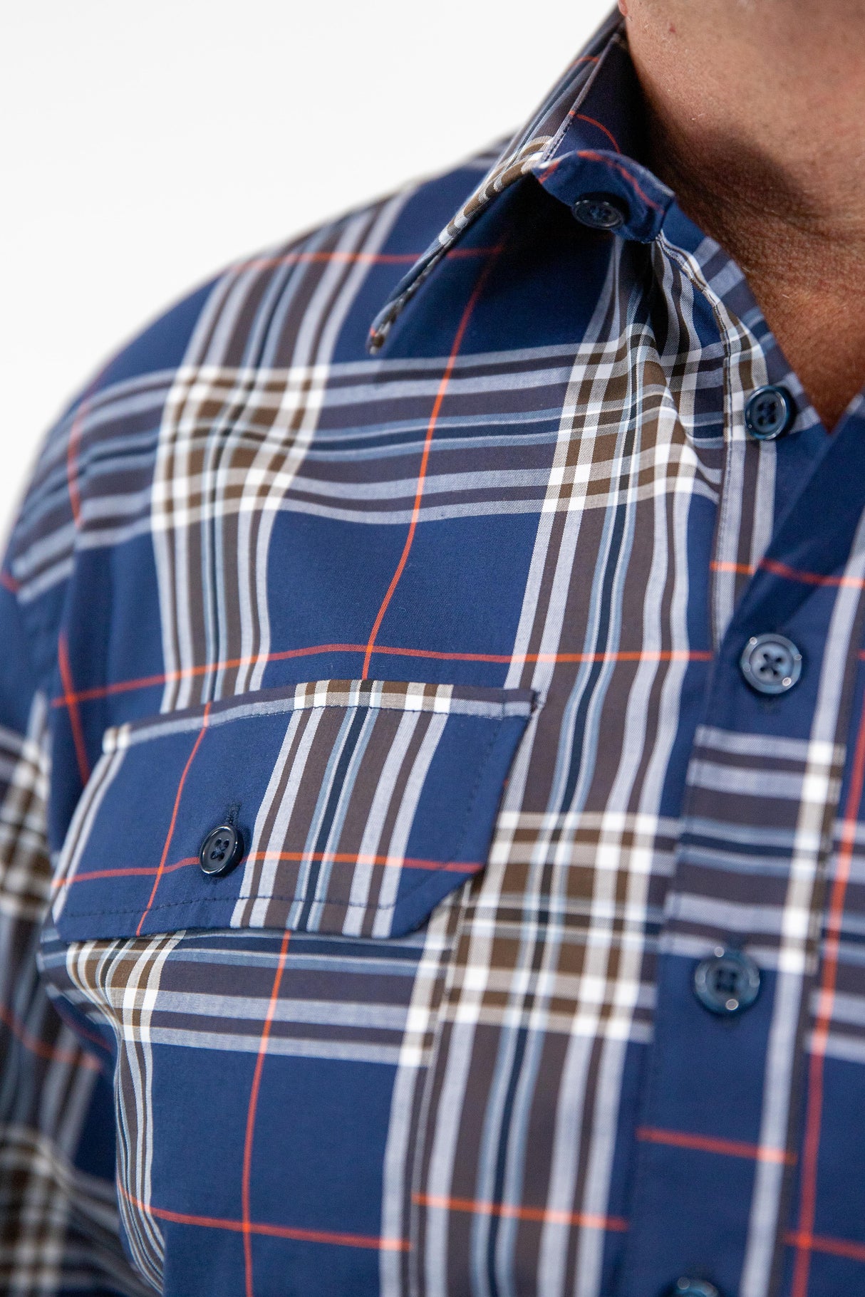 Jake- Mens 1/2 Button Long Sleeve Cotton Shirt