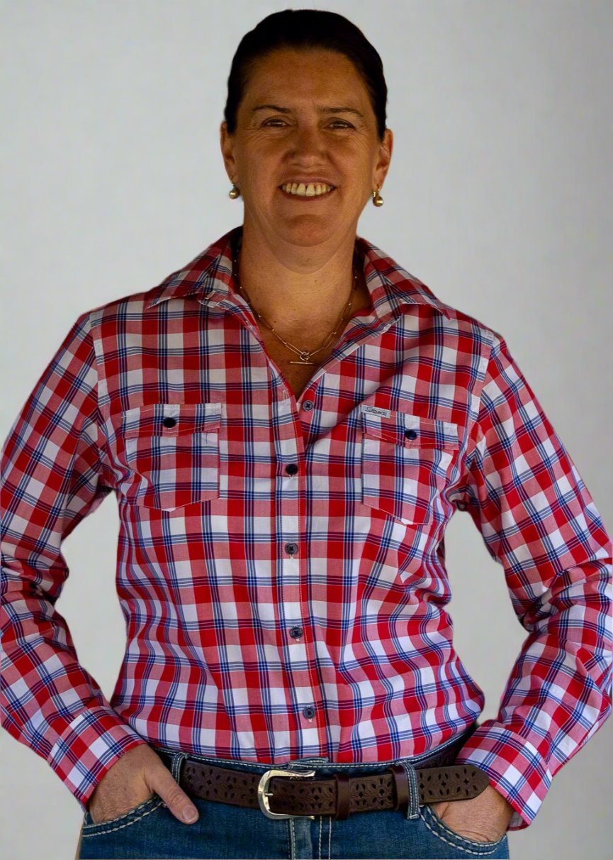 Colleen - Long Sleeve Cotton Collared Shirt