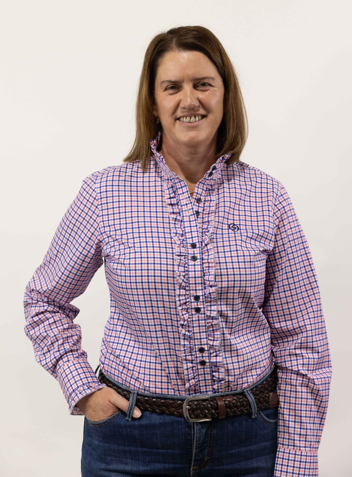 Petrina - Long Sleeve Collared Shirt WITH Ruffles