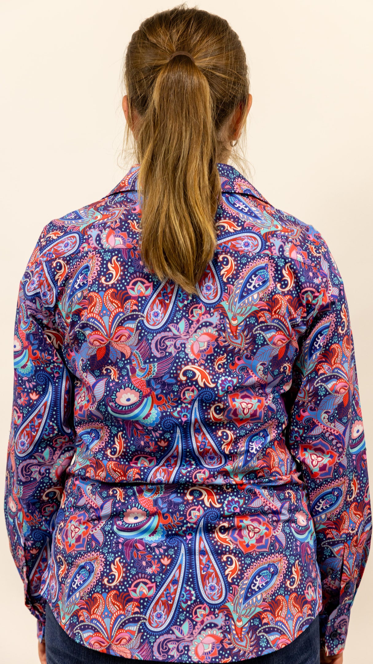 Montana - 1/2 Button Front Long Sleeve Cotton Collared Shirt