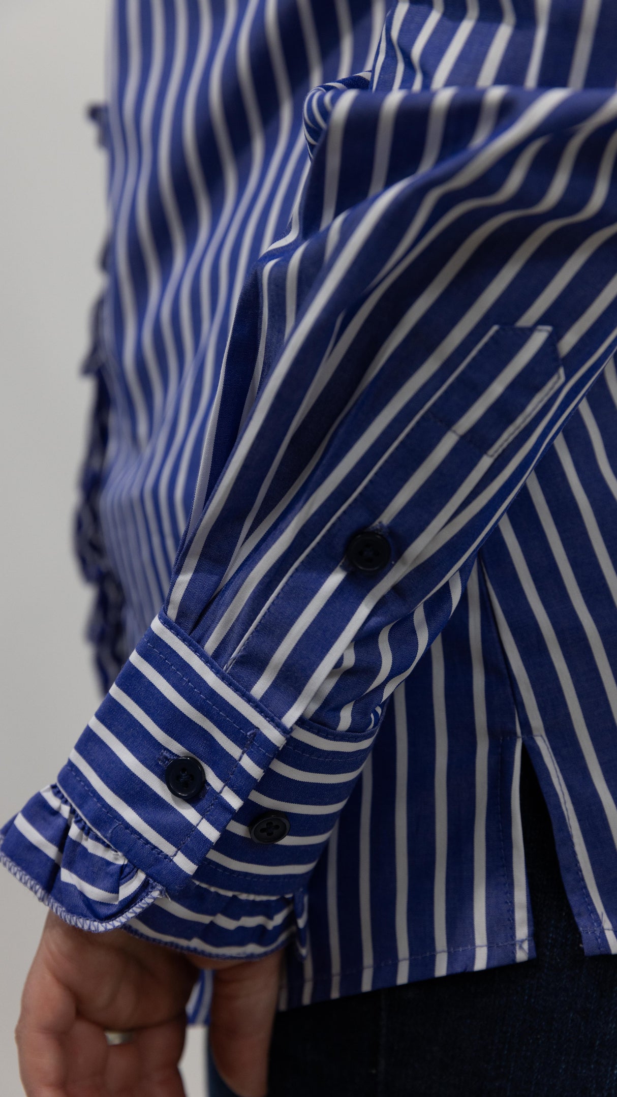 Reagan - Long Sleeve Collared Shirt WITH Ruffles