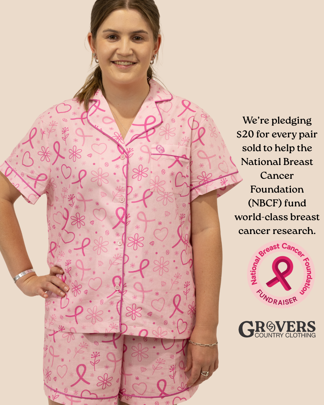 Breast Cancer Awareness Cotton Pyjamas