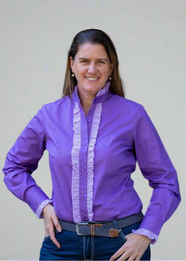 Pheobe - Long Sleeve Collared Shirt WITH Ruffles