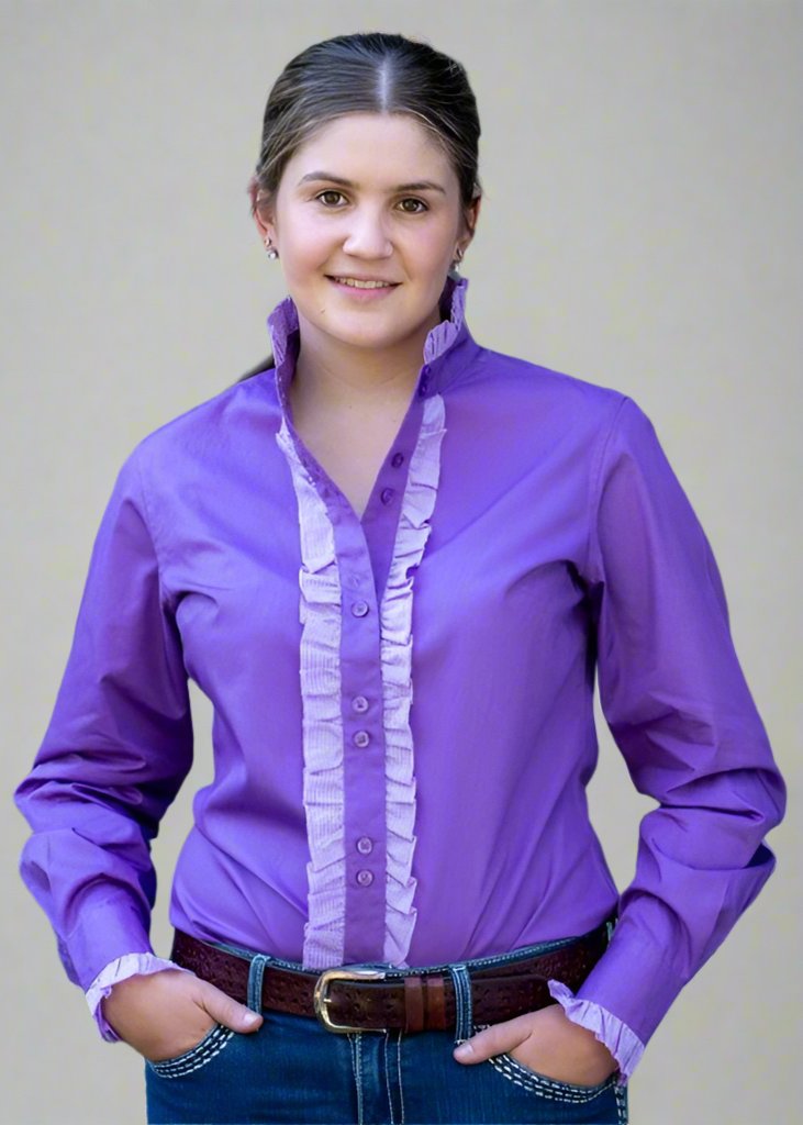 Pheobe - Long Sleeve Collared Shirt WITH Ruffles