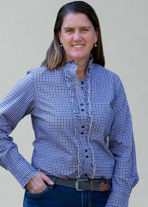 Eva - Long Sleeve Collared Shirt WITH Ruffles