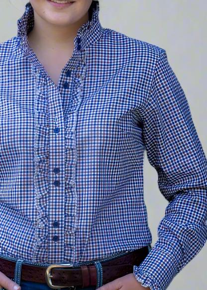 Eva - Long Sleeve Collared Shirt WITH Ruffles