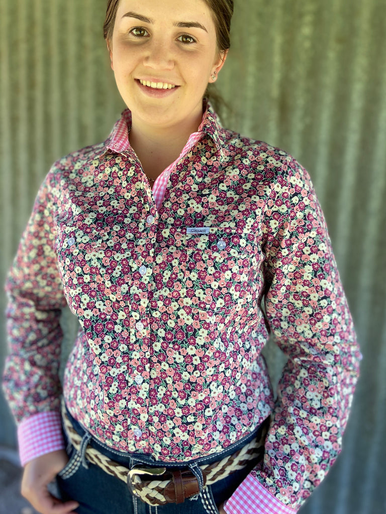 Grace - Long Sleeve Collared Shirt WITH Contrast Collar/Cuff