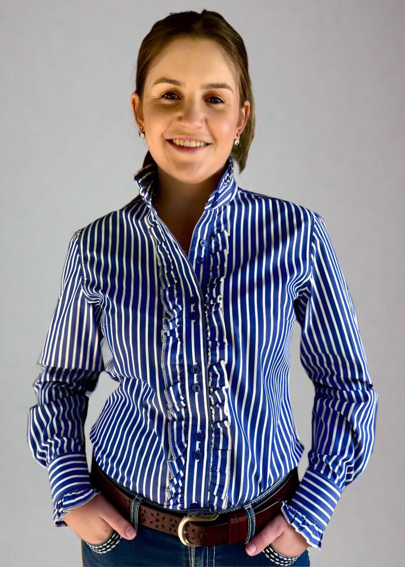 Reagan - Long Sleeve Collared Shirt WITH Ruffles