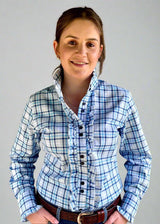 Alana - Long Sleeve Collared Shirt WITH Ruffles