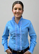 Skyla - Long Sleeve Collared Shirt WITH Ruffles