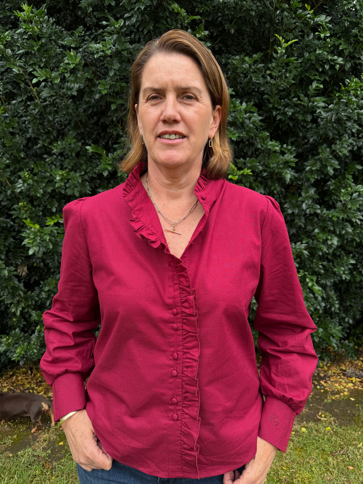 Elise - Deep Red Blouse