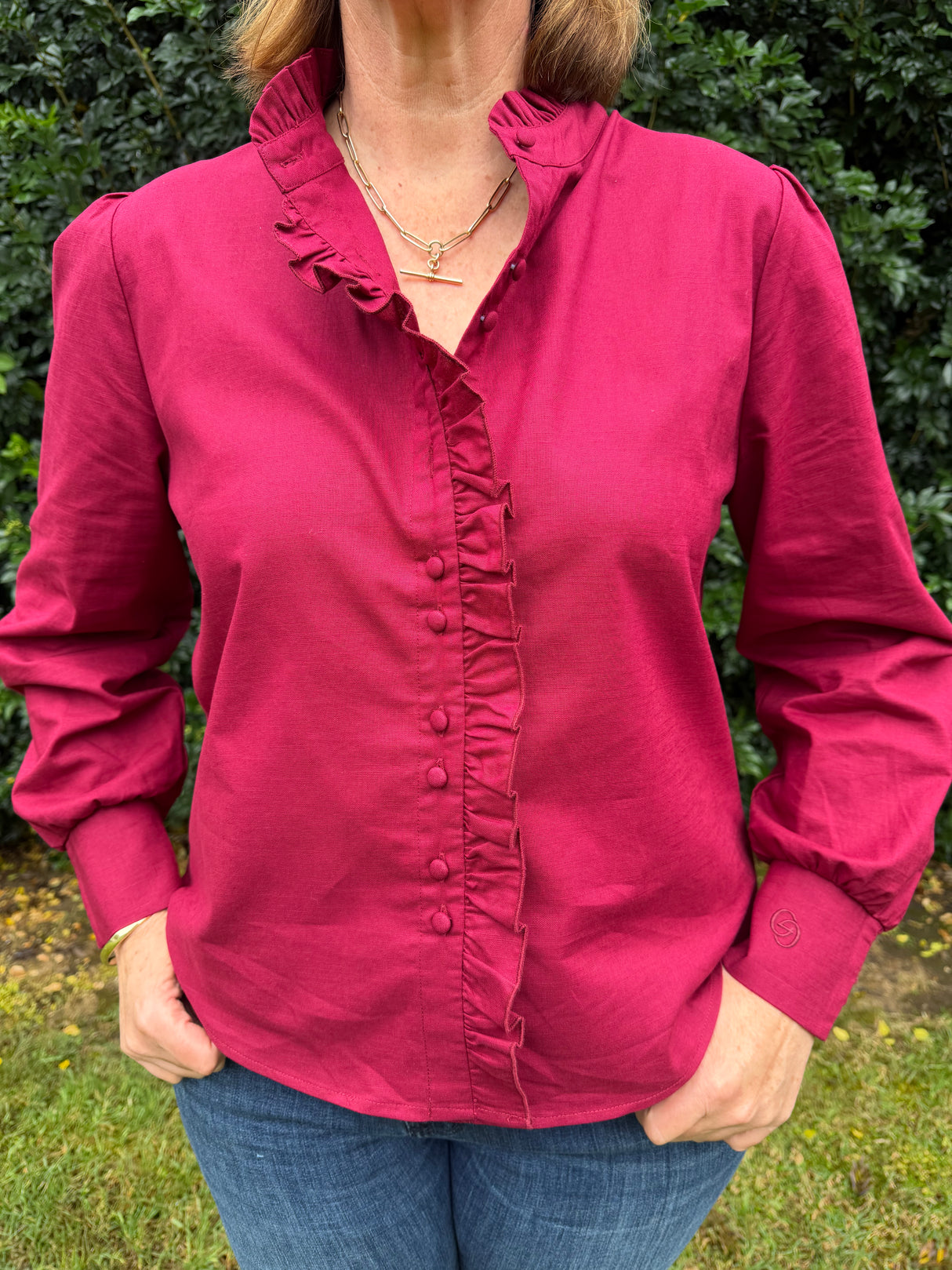 Elise - Deep Red Blouse