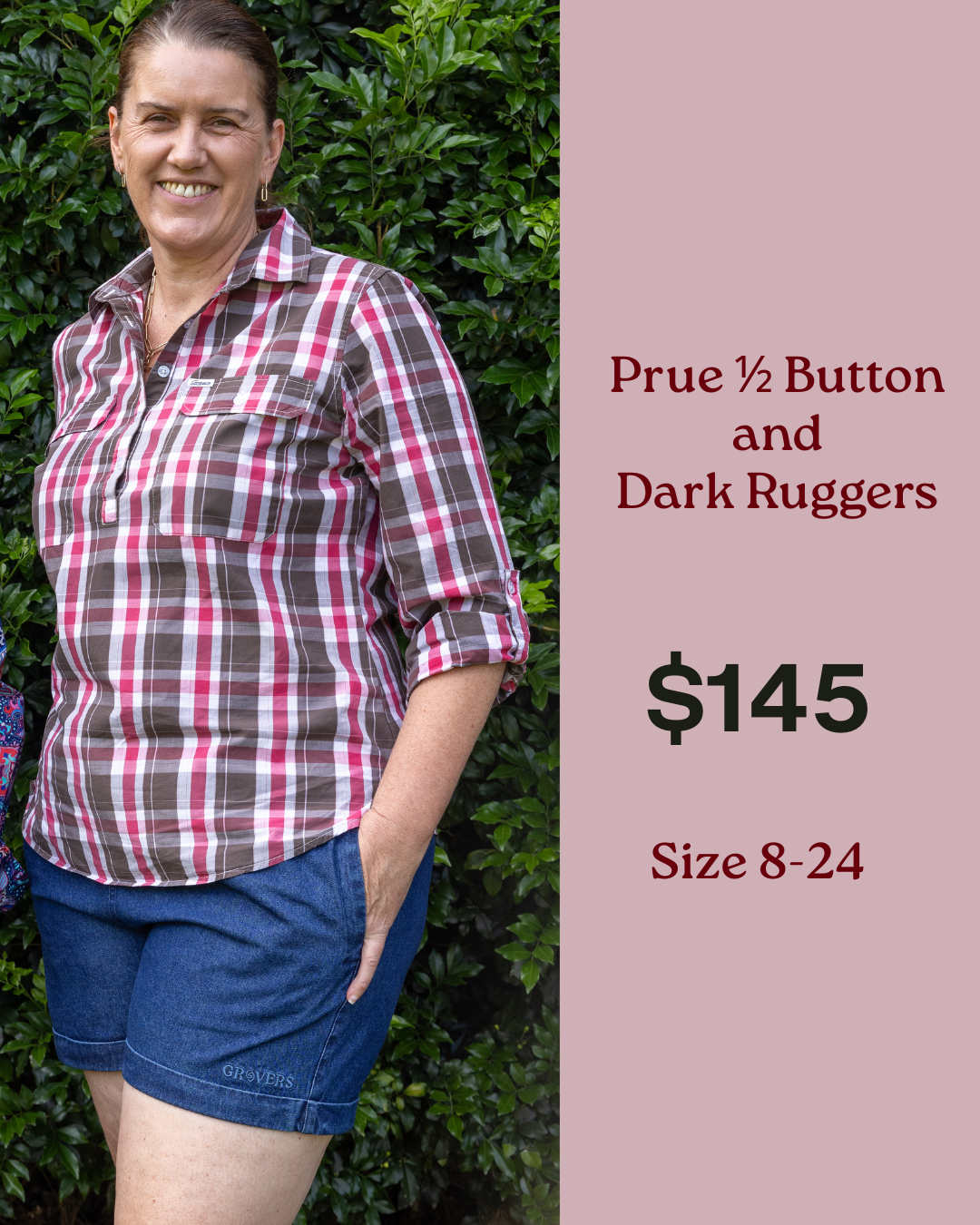 Prue 1/2 Button + Dark Ruggers