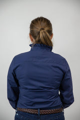 Navy - Long Sleeve Collared Shirt WITH Ruffles