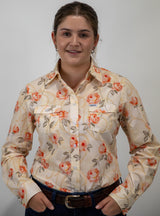 Annabella - Collared Long Sleeve Cotton Shirt