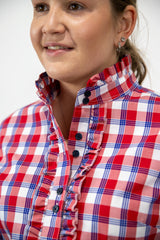 Rebecca - Long Sleeve Collared Shirt WITH Ruffles