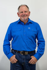 Brad- Mens 1/2 Button Long Sleeve Cotton Shirt