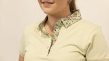 Sage - Sage Green with floral trim Polo Shirt