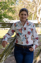 Evelyn - Long Sleeve Collared Shirt WITH Ruffles