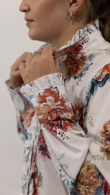 Evelyn - Long Sleeve Collared Shirt WITH Ruffles