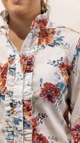 Evelyn - Long Sleeve Collared Shirt WITH Ruffles