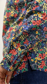 Judith - 1/2 Button Front Long Sleeve Cotton Collared Shirt